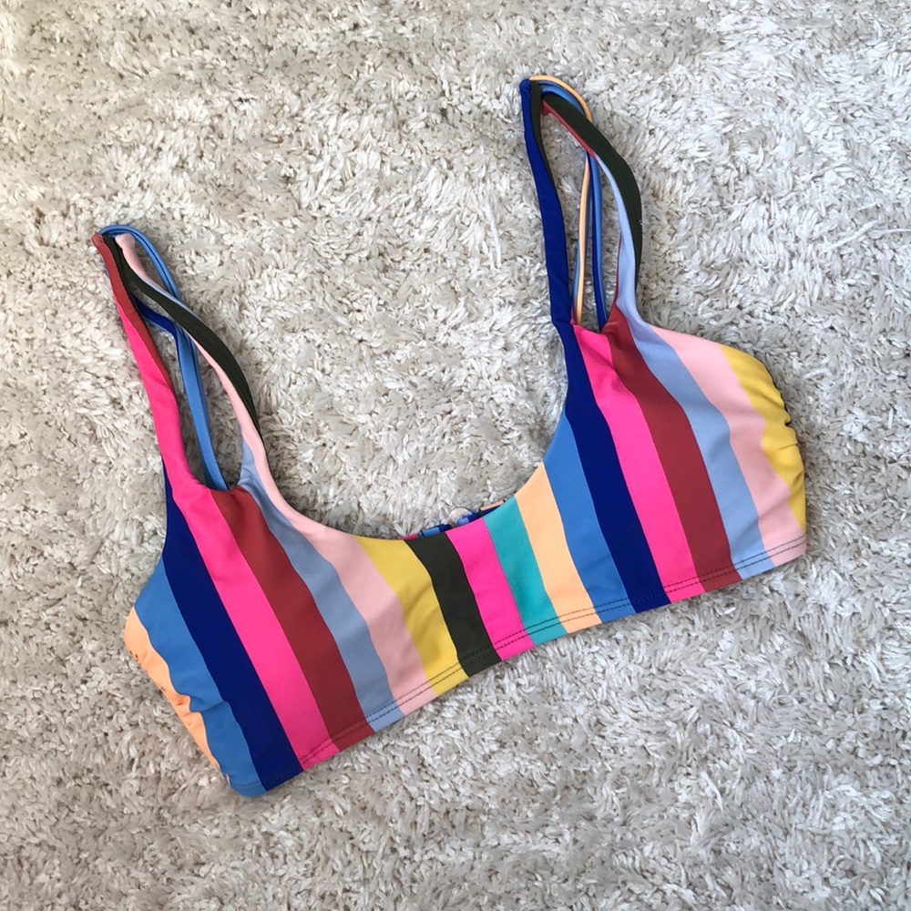 STRIPED SWIM TOP